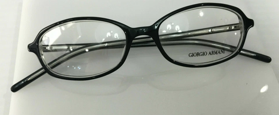 Giorgio Armani GA160 MH9 Anteojos de Plástico Negro Hechos a Mano ITALIA 48-16-135 NUEVO Foto 2 de 4