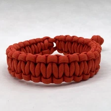 Orange Paracord Bracelet 1" Wide Band Cord Size Large Camping Survival Gear