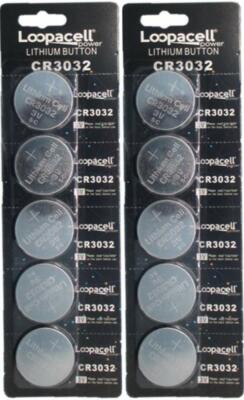 Loopacell CR3032 CR 3032 Lithium 3V 10 Batteries