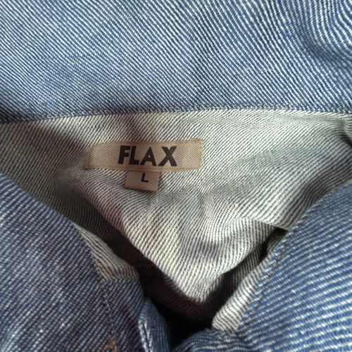 Flax Women Button Front Shirt Linen Cotton Long Sleeve Top Blue Large Casual New - Picture 3 of 9