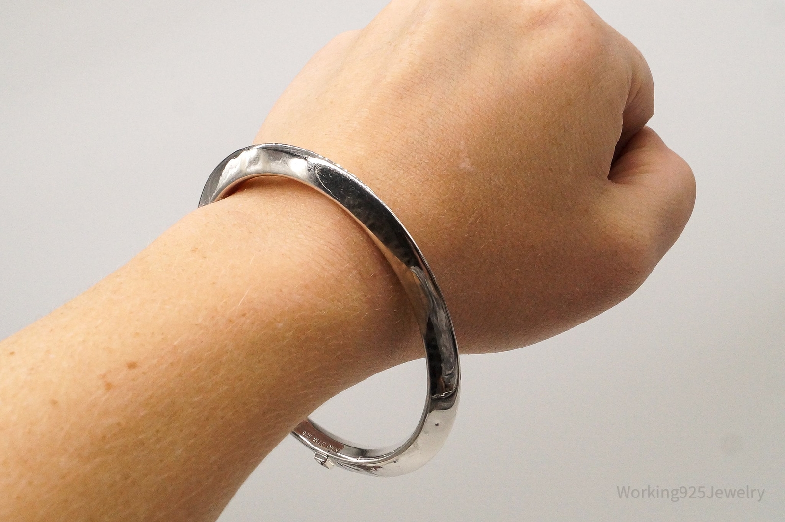 Designer ELLE Single Ruby Sterling Silver Bangle … - image 7