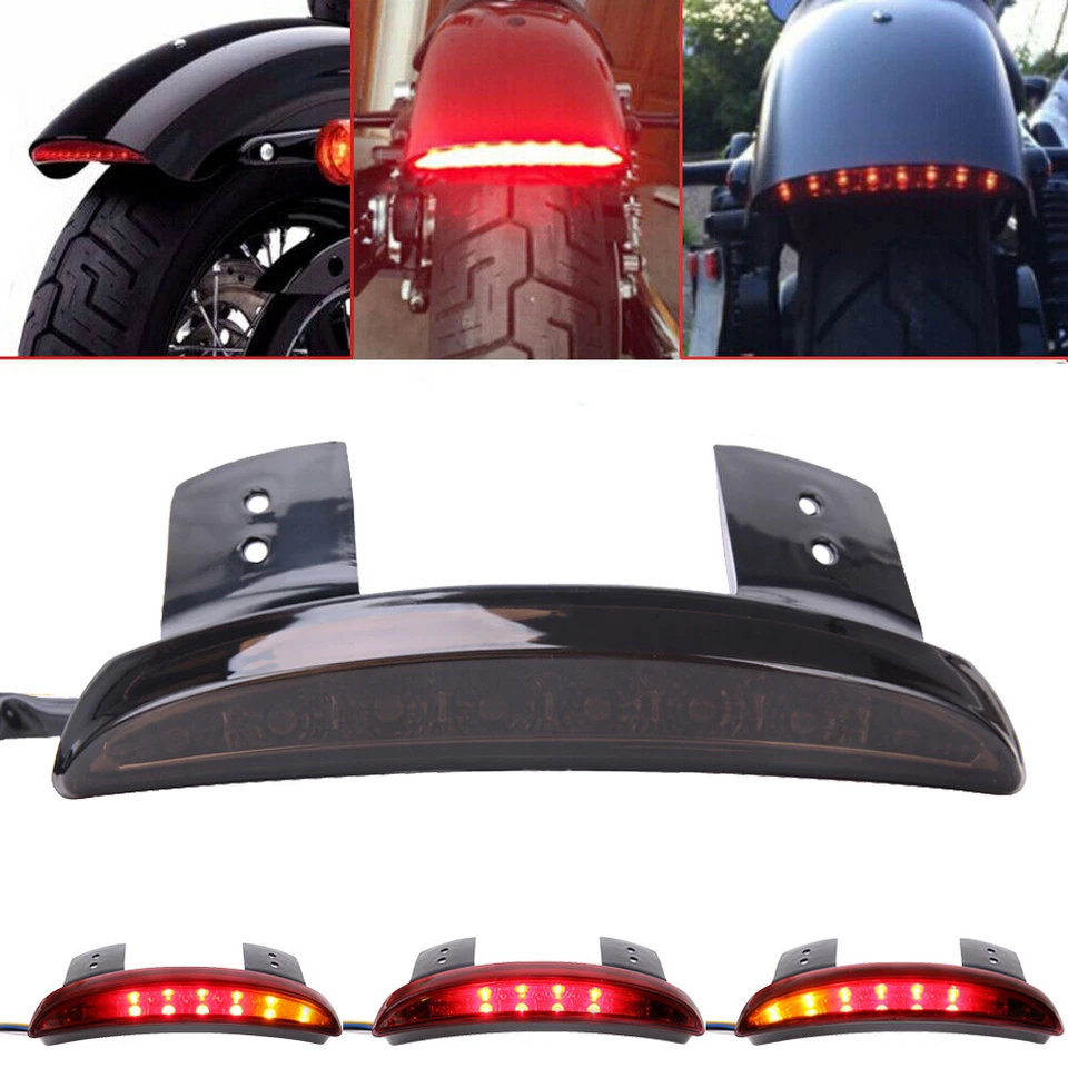 Luz trasera LED para guardabarros Softail Super Wide Glide para Harley Dyna señal de giro Foto 3 de 4