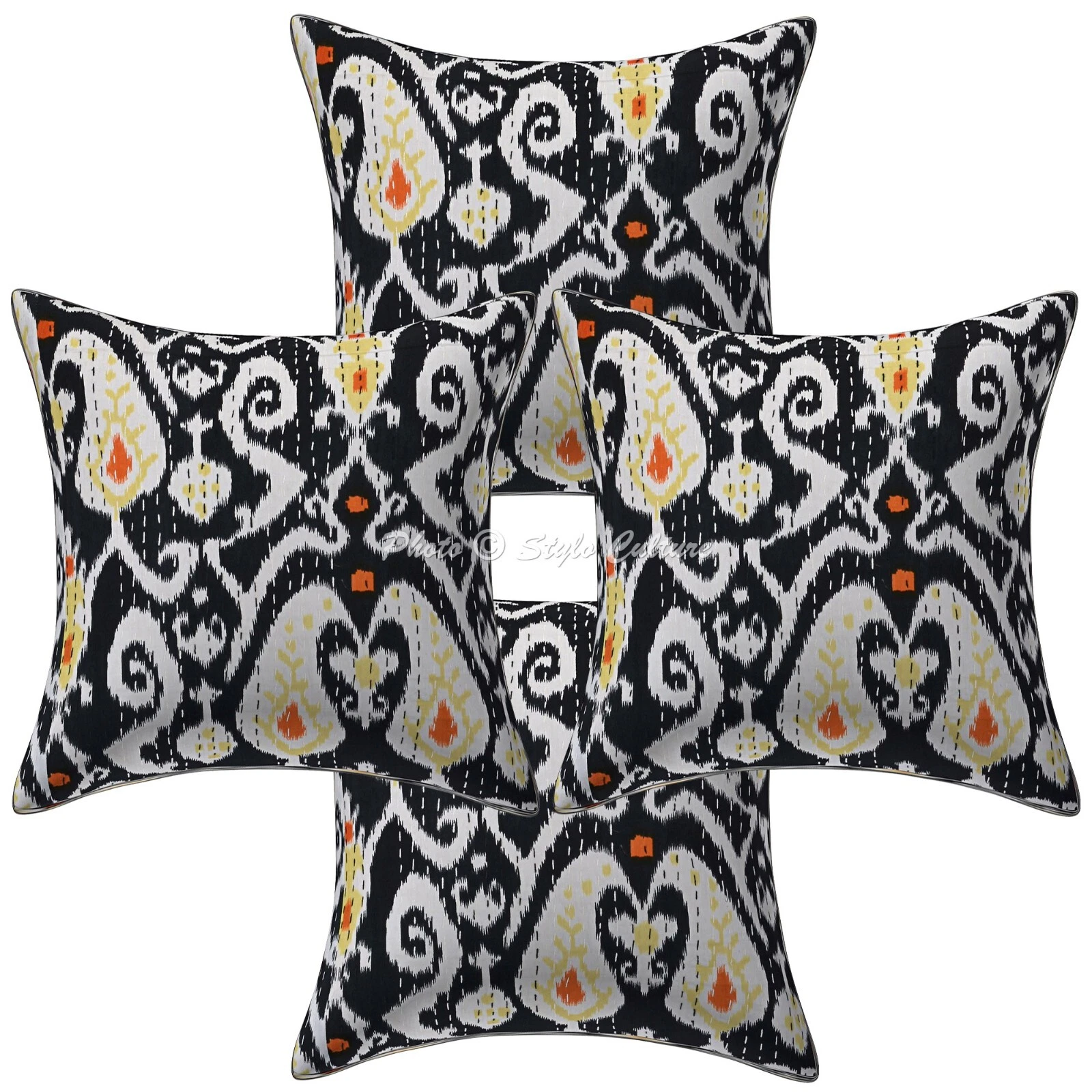 Boho Artistic Cushion Cover Kantha Bohemian Ethnic Throw Decor Pillow Cover Case