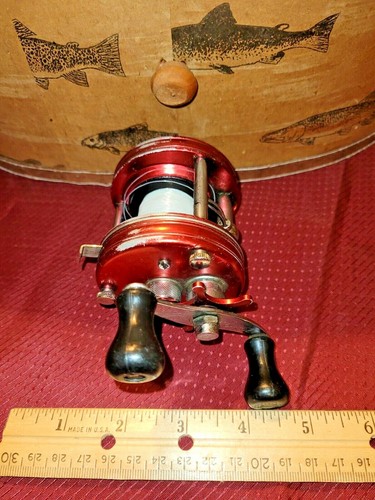 ABU Sweden Ambassadeur No5000 RED ZORRO Angelrolle Baitcaster Vintage Daumenreparatur - Bild 6 von 12