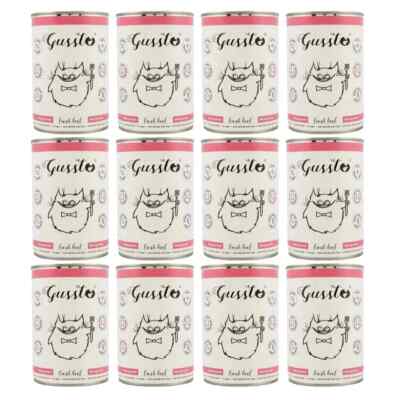 12x400 g GUSSTO Nassfutter mit Rindfleisch getreidefrei Katzen in jedem Alter