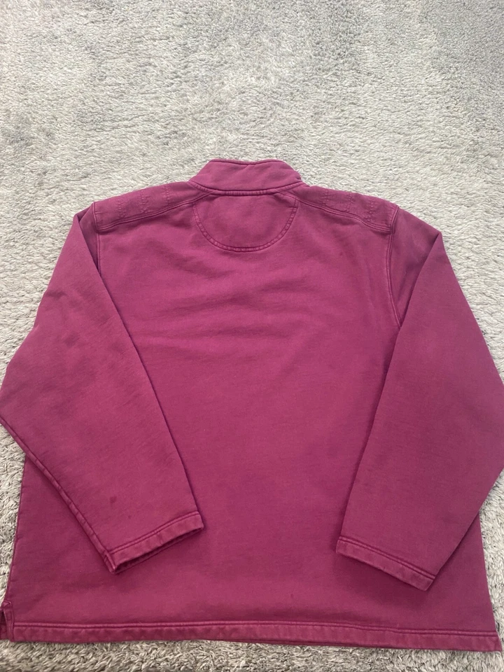 Aigle Jacket Mens 2XL Burgundy 1/4 Zip Mock Neck Elbow Patches Pullover Sweater - Image 2 of 4