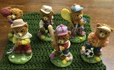 Figurine Bears,Vintage Original Artmark, Set Of 6 Resin 🧸Teddy Bears 3”X2”-1997