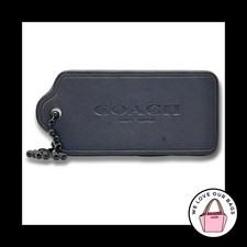 COACH HANG TAG 2.25" Bag Charm Keychain Fob New York Dark Gray Smooth Leather