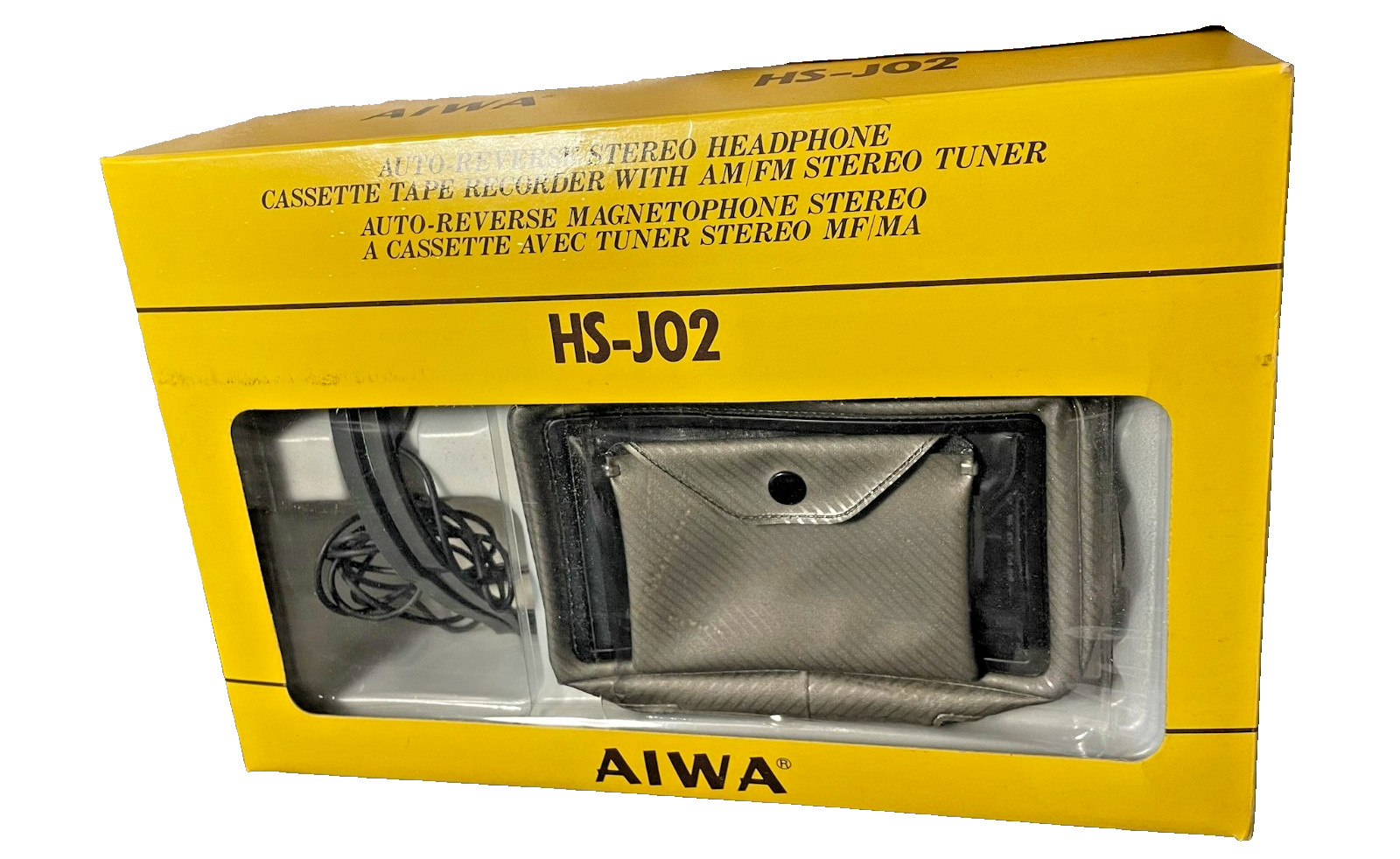Aiwa HS-J02 Vtg Cassette Player Radio Walkman Style AVEC Tuner Boxed Works READ