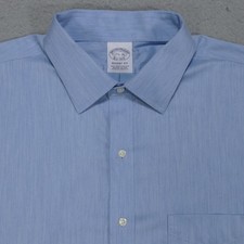 Brooks Brothers Regent Shirt Mens 17 1/2-36 Blue Button Up Long Sleeve Supima