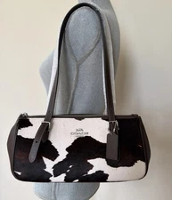New Coach Asher Shoulder Bag With Cow Print CCC85  Haircalf Animal Purse Handbag