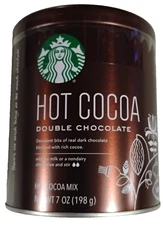 Starbucks Hot Cocoa Double Chocolate Hot Cocoa Mix 7 oz. Real Dark Chocolate New