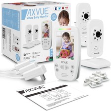AXVUE E662 Video Baby Monitor with Two Cameras and 2.8 LCD Day Night Vision