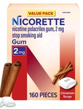 Nicorette Nicotine Gum 2mg Cinnamon Surge 160 Pcs - Exp 4/28