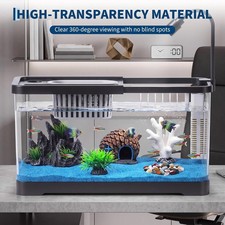 Plastic Fish Tank Starter Kit 4.5 Gallon with Filter Light 9 PCS Aquarium Set