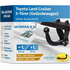 ANHÄNGERKUPPLUNG starr für Toyota Land Cruiser 98-07 +7pol E-Satz ABE