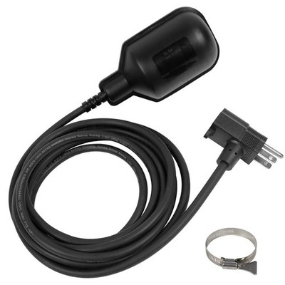 Universal Tethered Sump Pump Float Switch 10 FT Piggyback 115V/230V 16A Blk