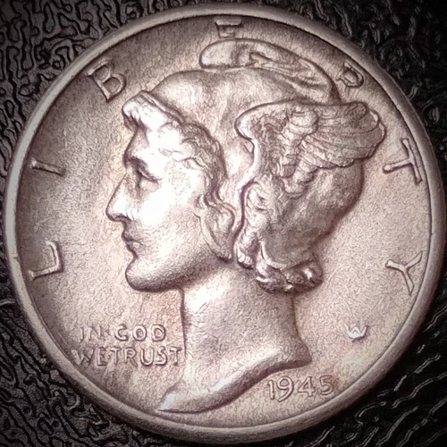 1945 D Mercury Dime - AU+ - 90% Silver Winged Liberty 10C