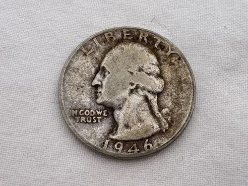 1946 D U.S. Washington Silver Quarter HT-36