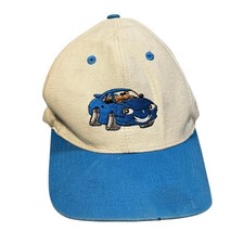 Vintage Chevron Cars Hat Cap Strap Back Blue Tan Cartoon Car Promo Mens 90s