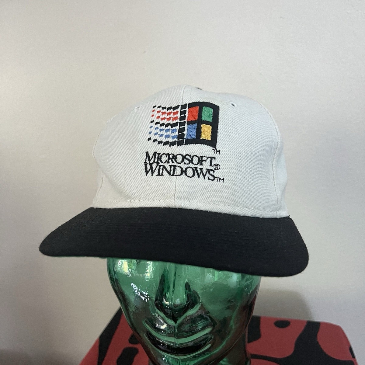 帽子 90s Microsoft Windows 95 Logo Cap VINTAGE Microsoft Windows 95 Hat Launch Snapback Logo Cap 90s
