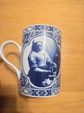 Delft Holland Collection Blue Mug "The Milkmaid" By Johannes Vermeer