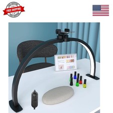 Half Moon Light for Nail Desk, 29In 40W Nails Tech Light with Phone Stand, 10...