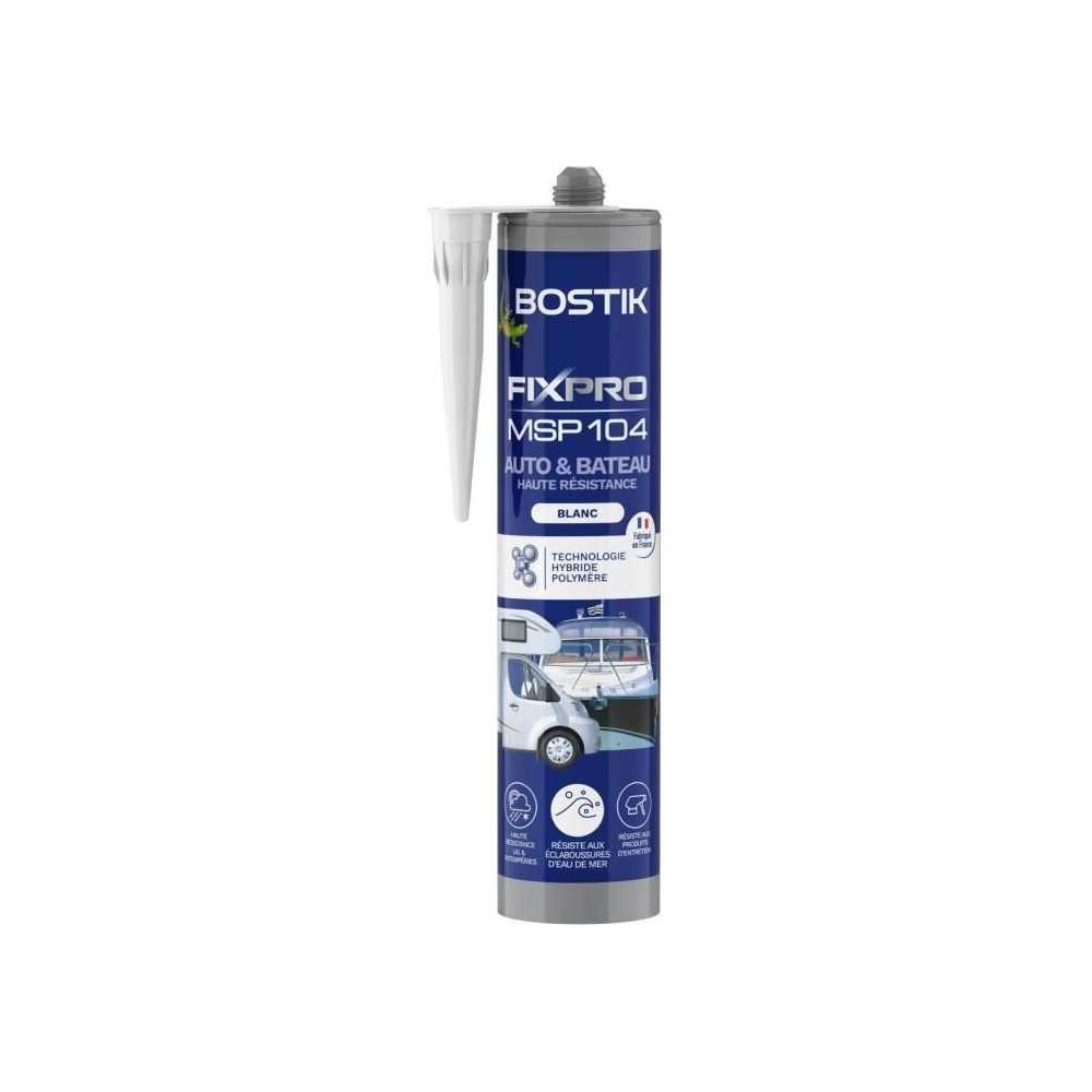 Mastic auto et bateau Bostik Fixpro MSP 104 colle joint d'étanchéité blanc 290ml