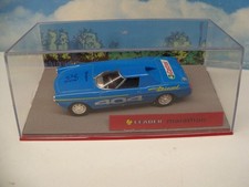 DIORAMA STYLE ROUTE BLEUE PEUGEOT 404  RECORD COURSE RALLYE boite vitrine 1/43