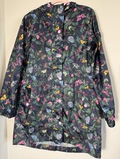 Joules Girls Waterproof Butterfly Print Rain Coat Navy 10 Years