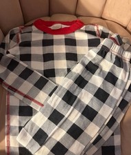 Hanna Andersson Cotton Knit 2-Piece Long Sleeve Plaid Pajama Set Size 6/7