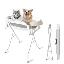 Portable Dog Bathtub, Elevated  Foldable Space-Saving Pet Shower Station