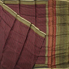 Vintage Red Sarees 100 Pure Silk Printed Zari Border Sari 5YD Craft Fabric