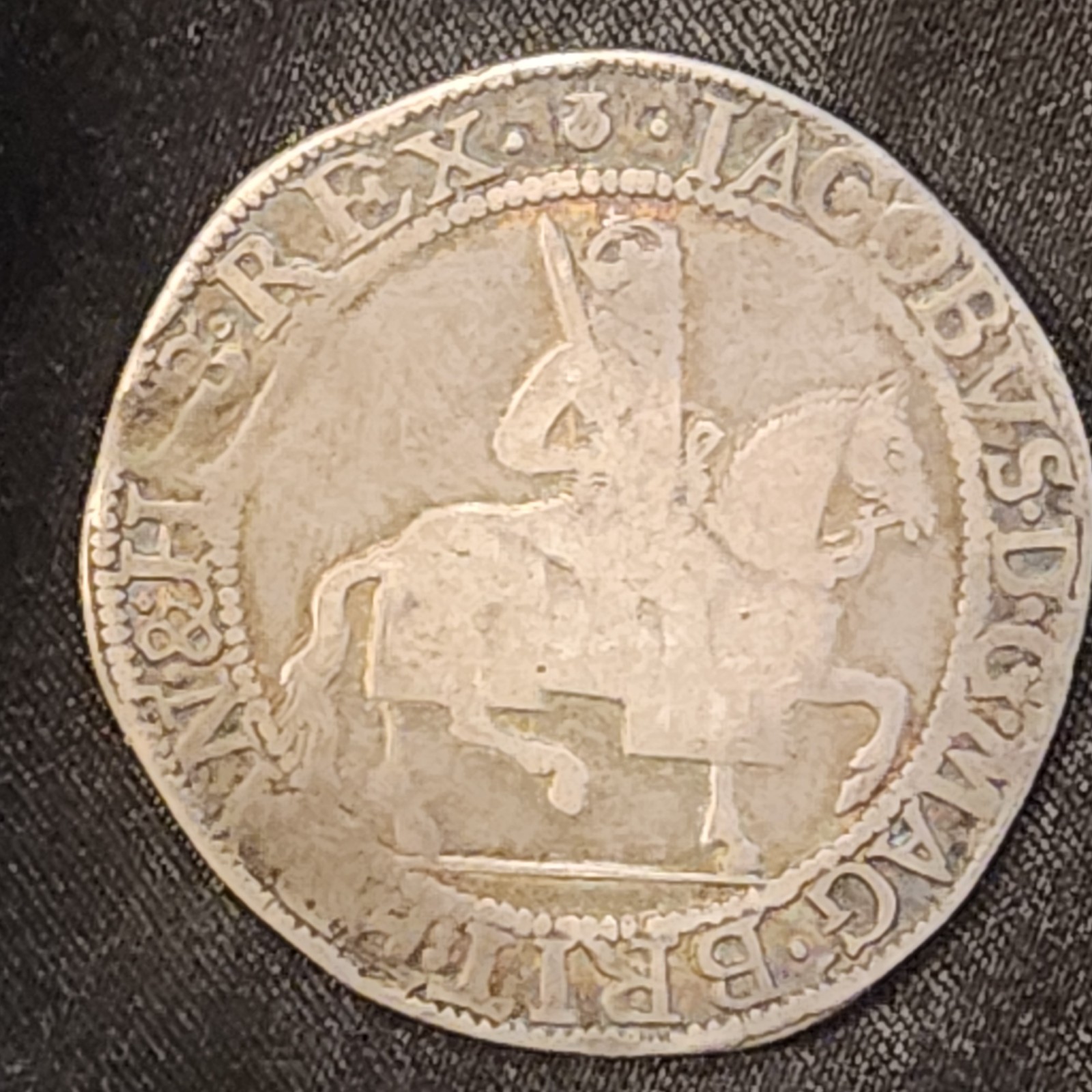 English/Scottish  Hammered Silver 30 shillings  James IV/1  (1567-1625)