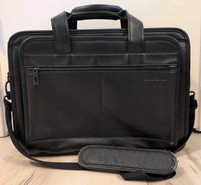 Samsonite Classic Leather Toploader Black. Expandable. 1108127-5134.