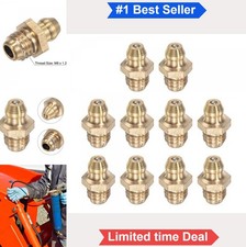 Brass Grease Fitting M8 x 1.25mm Thread 10 Pieces Hydraulic Lubrication