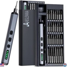 68-in-1 Mini Electric Screwdriver Set, 64 Bits, 5 Torque Settings, LED Lights