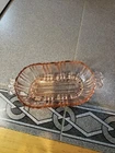 Vintage Anchor Hocking 2"Old Cafe" Pink Depression Glass Olive, Relish Dish