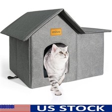 Waterproof Outdoor Indoor Cat House Removable Easy Assembly Secure Warm Space US