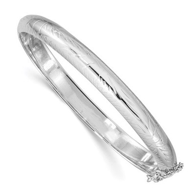Ausgefallener Armreif Sterlingsilber rhodiniert 7 mm Diamantschliff aufklappbar 7,5 Zoll