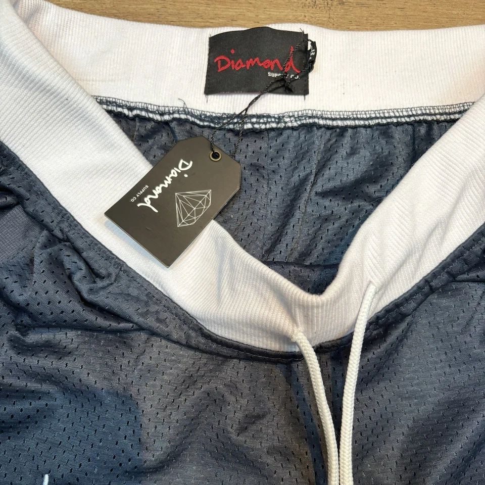 Pantalones Cortos Atléticos de Baloncesto Diamond Supply Co. Para Hombre 2XL Azul Marino y Blanco Nuevos con Etiquetas Foto 4 de 4