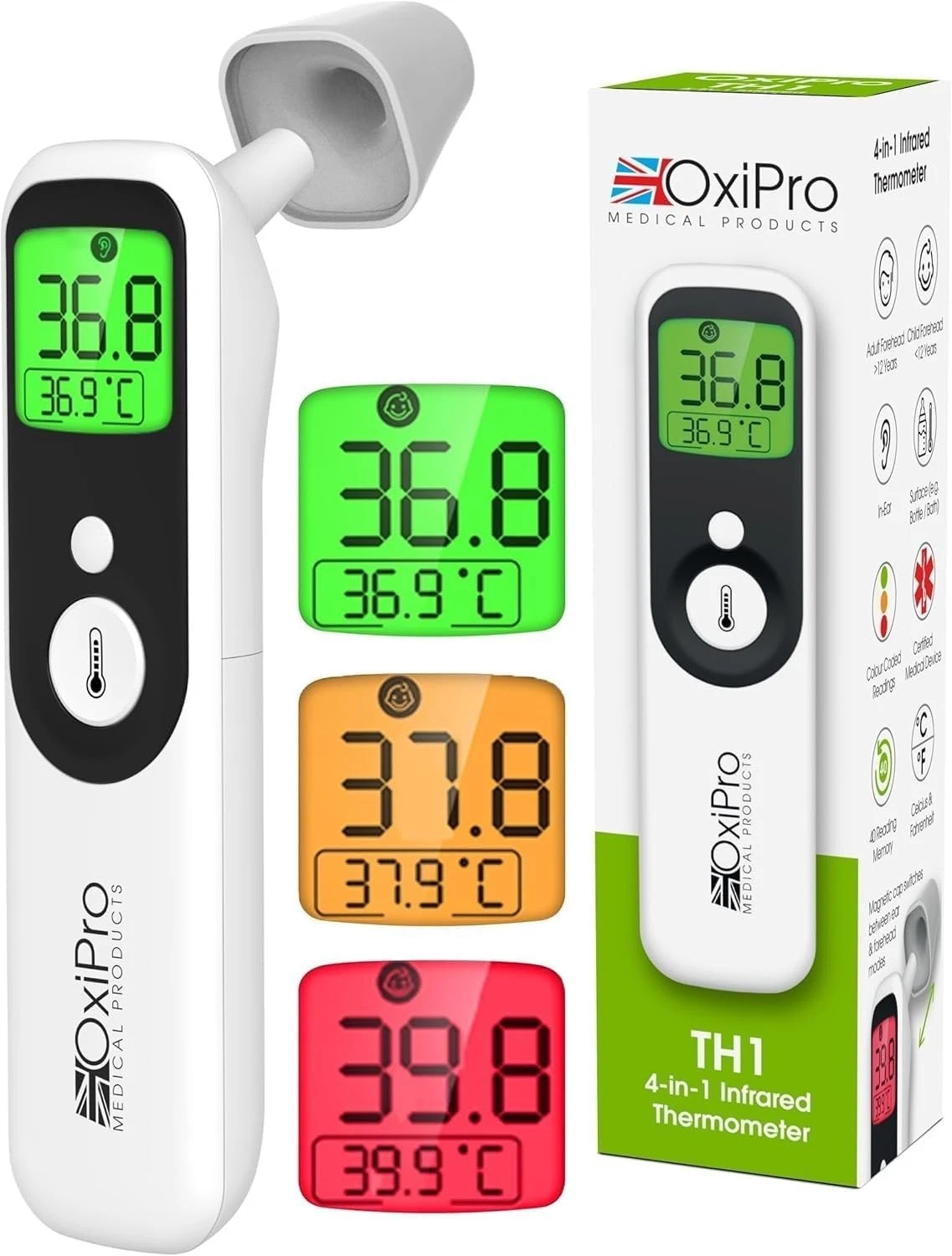 TH1 Thermometer - Health & Pharma Award Winner 2025 - In-Ear, Forehead
Opens in a new window or tab