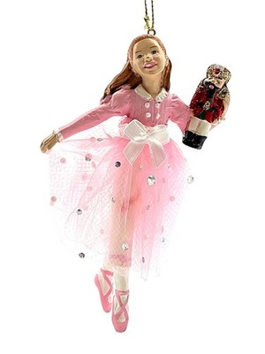 Kurt Adler Pink Clara Resin, Christmas Ornament 