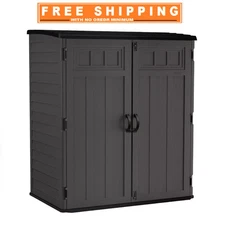 Suncast 6' x 4' Extra Large Vertical Outdoor Shed-Stylish Dark Grey Color