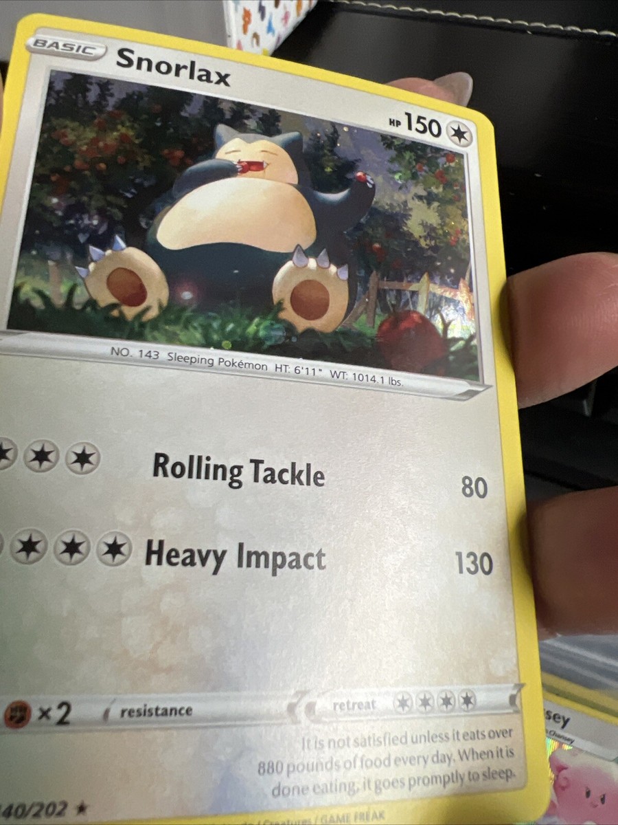 Snorlax 140/202 Cosmo Holo Foil Sword & Shield Pokémon TCG 2020