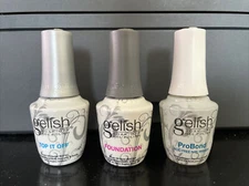 Gelish Gel Polish UV/LED 0.5fl.oz Gelish Base Coat & Top Coat & Pro Bond