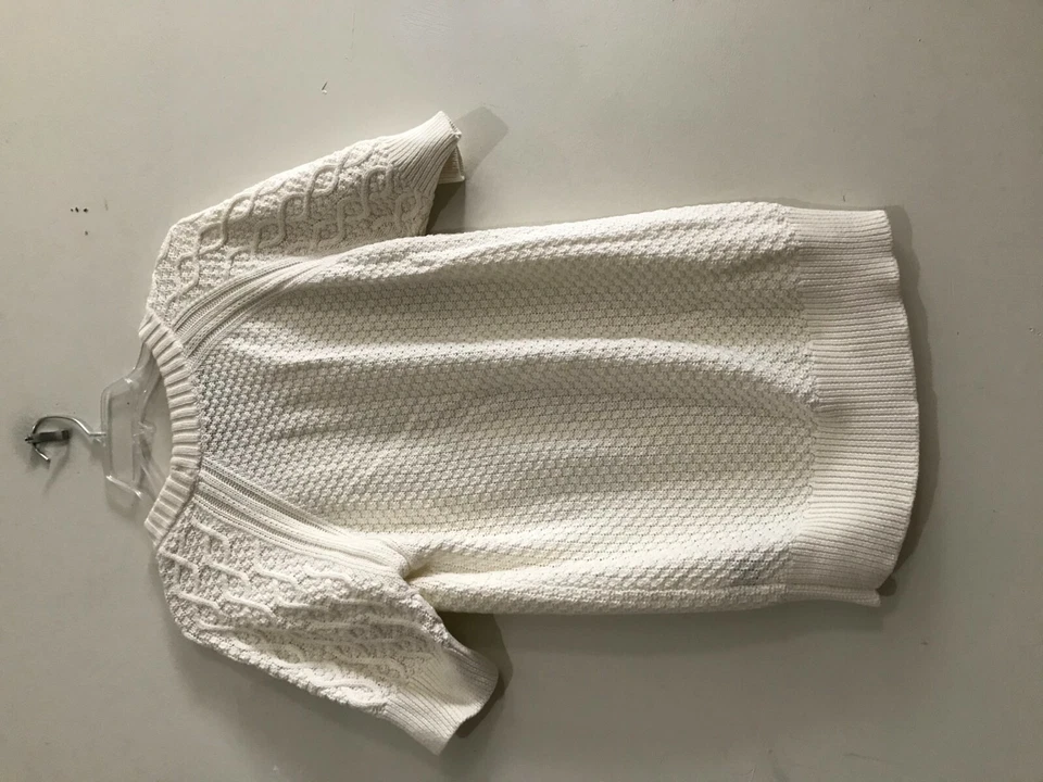 Suéter The Limited Talla XL 100 % Algodón Crema Cable Mujer Puff Elegante RN#54874 Foto 2 de 4