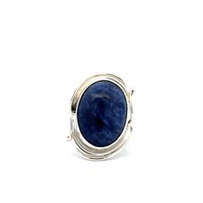 Sterling Silver Sodalite Ring Size 6 -Stone 14 x 19 mm