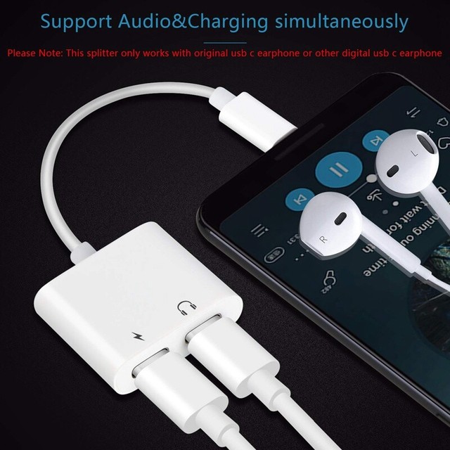 TypeC Cable Adapter Charging Headphone to 3.5mm Jack For Samsung S20