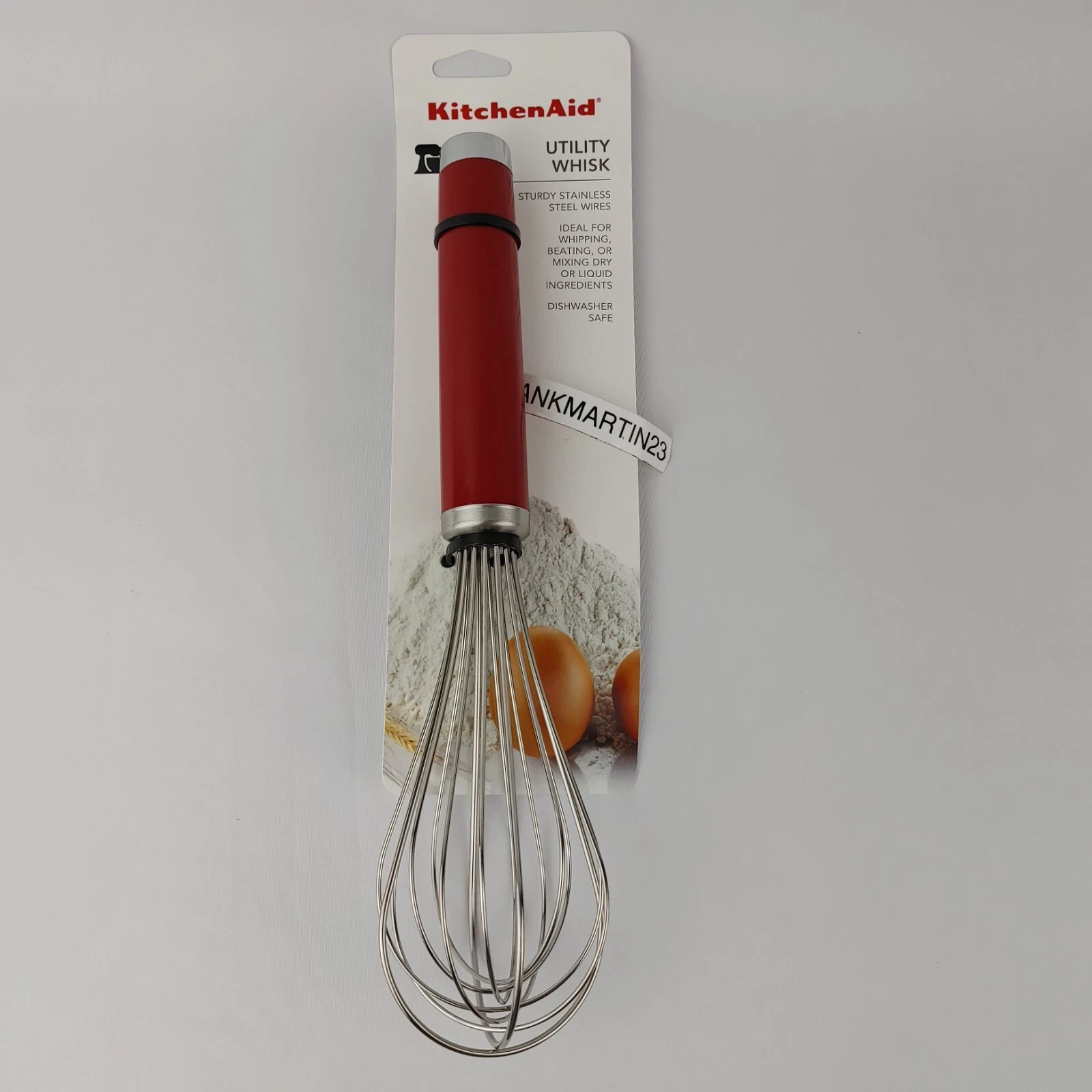 KitchenAid Red Utility Whisk KE060OHERA Whipping Beating Mixing Sturdy
